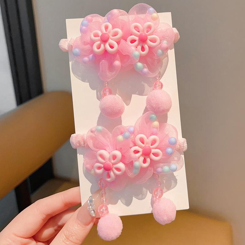2025 New Kids Flower Hair Ties: Princess-style 3D Hair Bows, High Elasticity & Non-damaging Hair Accessories for Girls
