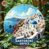 Santorini Greece Landscape Tin Sign Vintage Durable Metal Plaque Wall Decor Home Office Bar Man Cave Wall Art