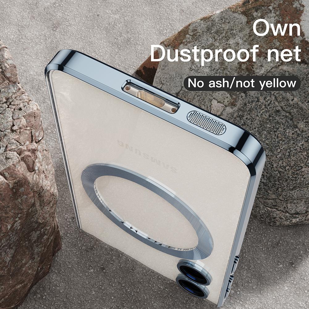 For Samsung Galaxy S23 Magnetic Clear Case TPU Phone Back Cover Compatible with MagSafe