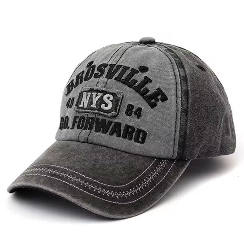 Neuer Hut Herren NYS gestickter Buchstabe Baseballkappe alte Baumwolle nicht verblassende Outdoor-Kappe
