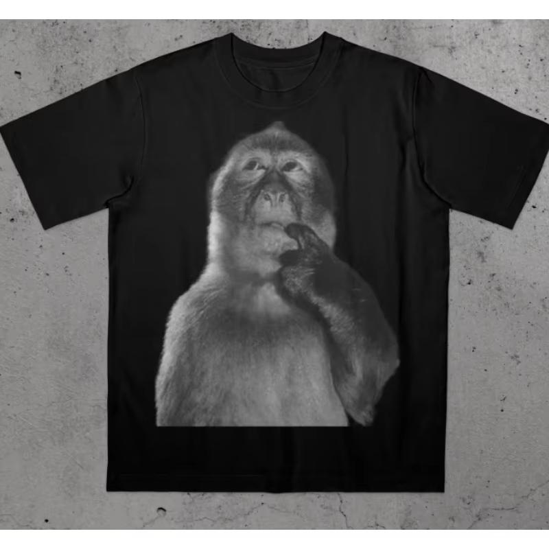 2026 New Funny Monkey Silly Meme Dank Memes Printed Mens Shortsleeved Tshirt for Men and Women