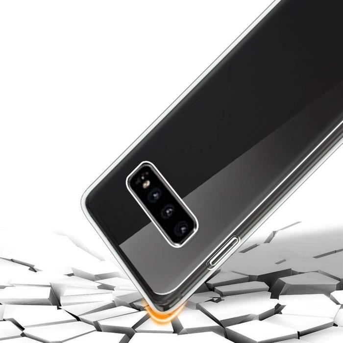 Coque Arrière Silicone - VCOMP - Samsung Galaxy S10 6.1" - Protection 360° - Transparent - Souple
