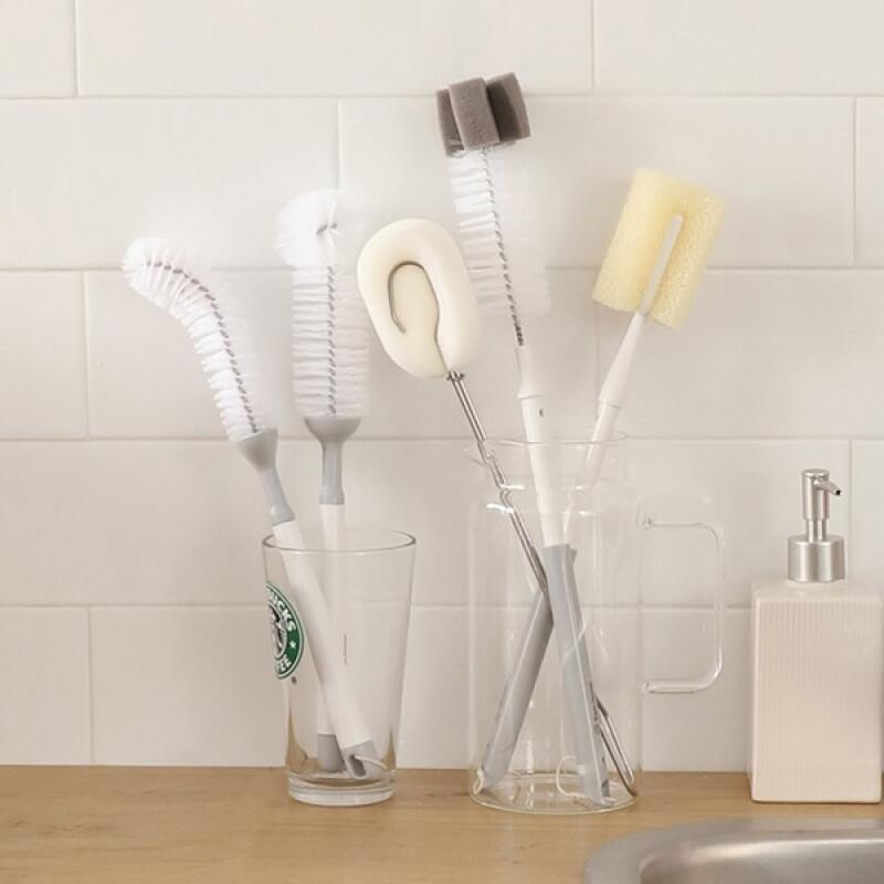 

5 types of adjustable length brushes for tumblers, water bottles, baby bottles, and long cups Nylon multi-purpose bottle cleaning brush