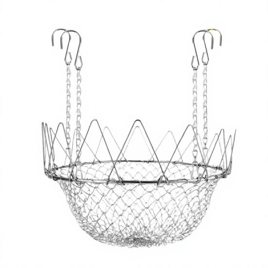 

Adjustable Planter Insert Riser Stainless Steel Planter Riser with Chains Hooks Rustproof Heavy Duty Plant Riser Inside Planter Sets