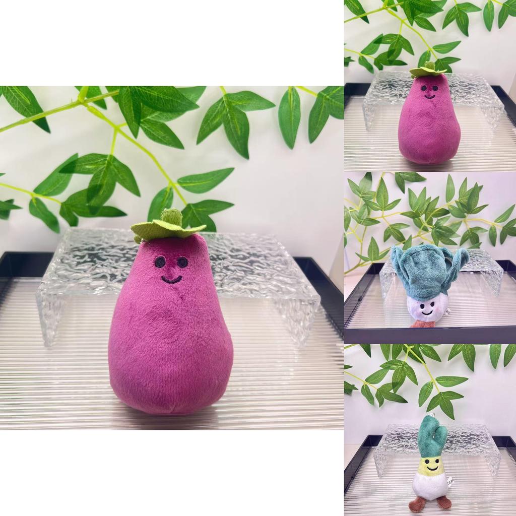 Adorable Plush Vegetable Keychain Plush Toy Featuring Cute Garlic Onion And Pepper Designs