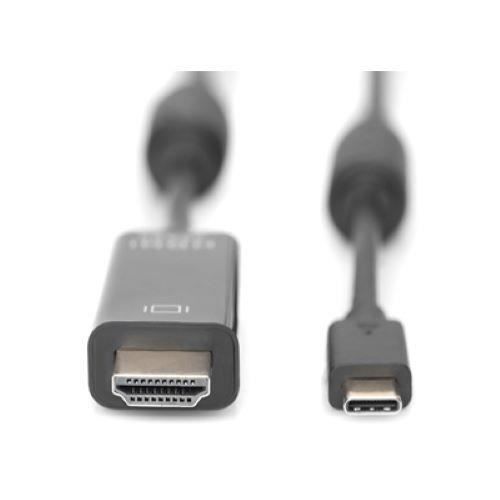 Câble USB Type-C vers HDMI - DIGITUS - 2m - 4K/2K - 60 Hz - Filtre à ferrite