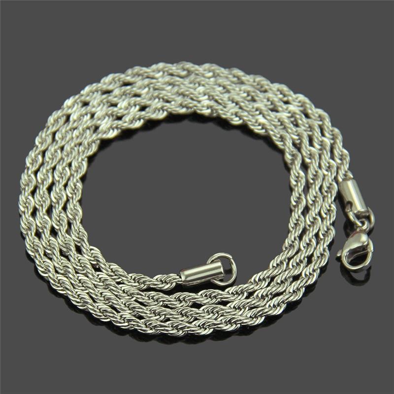Width 3mm Cuban Link Chain Punk Mens Necklaces Stainless Steel Chains Gold Color 316l Necklace for Men Curb Hip Hop Jewelry