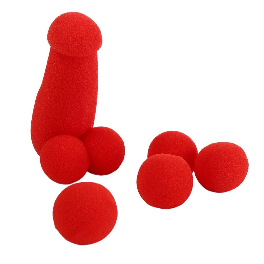 1 Set Small Sponge Brother Magic Tricks 4pcs Red Sponge Balls Funny Gadgets Street Stage Close Up Magic Prop Magician Joke