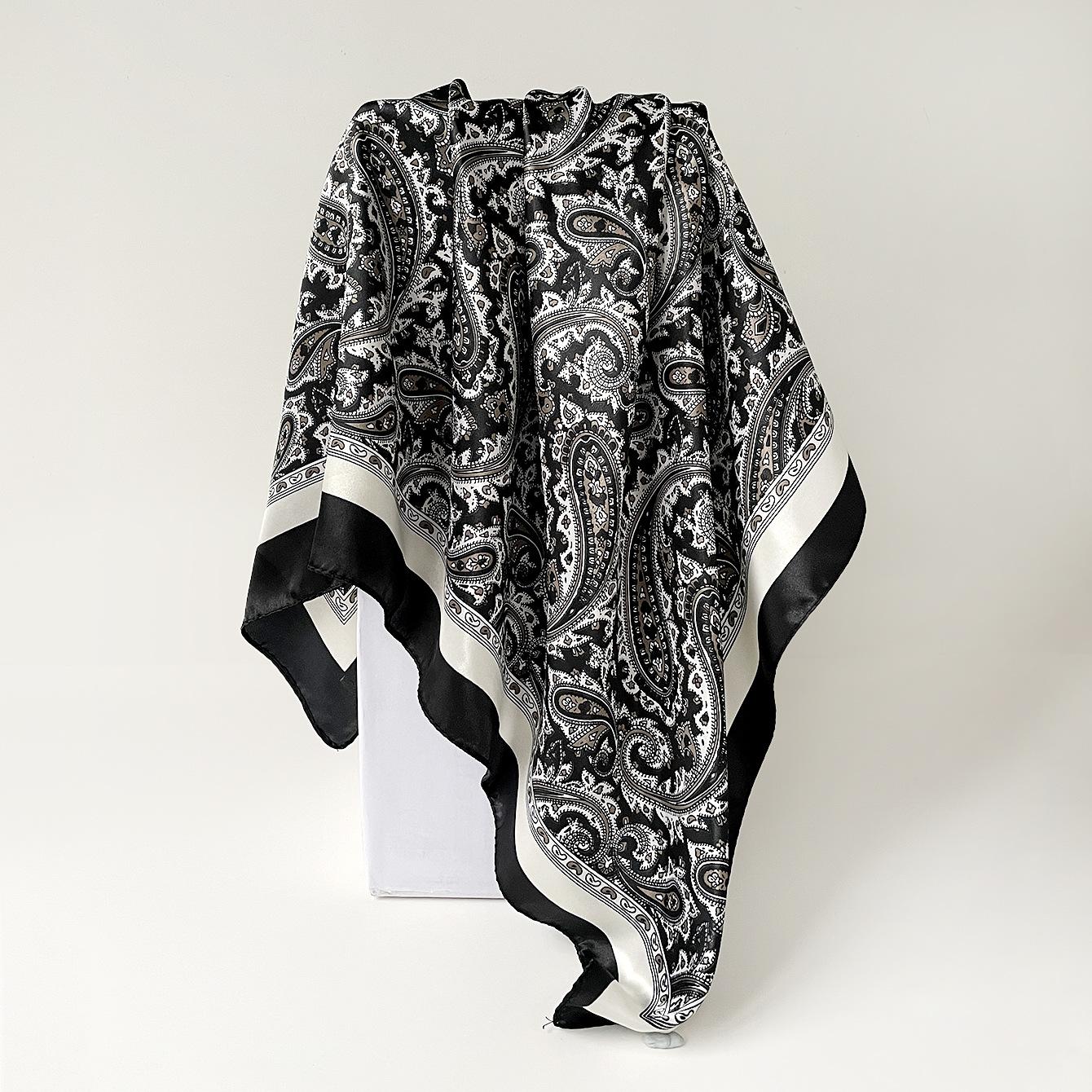 New 90cm Large Printed Silk Scarf for Women – Headscarf 90*90cm