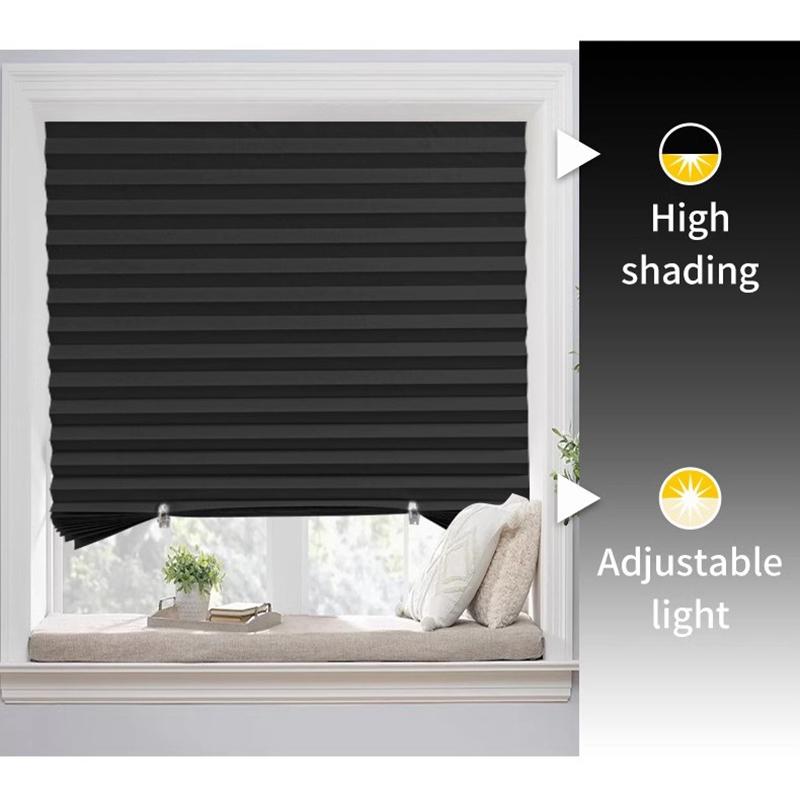 Self-adhesive Pleated Blinds for Windows Sun Shade Blinds Adjustable Window Blinds Half Blackout Curtains Blind Roller Decor
