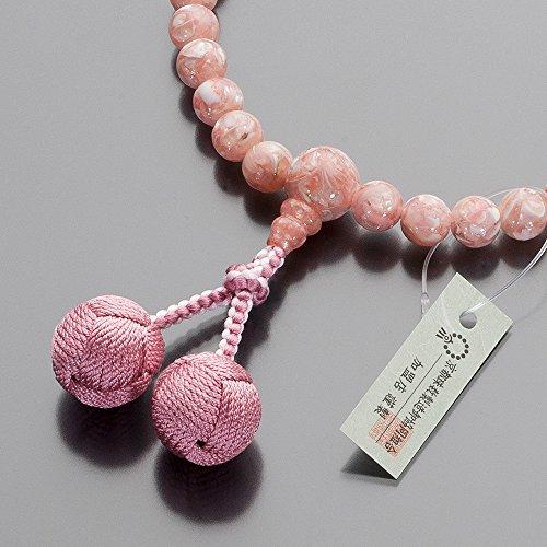 [Takita Buddhist Altar Shop] Women's Buddhist Prayer Beads, Pink Shell, 8mm Beads, Silk Odamaki Bonten Tassel, Prayer Beads Bag Included, Suitable for