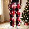 Men's Streetwear Loose Fit Casual Pants with Christmas Print, Comfortable Athletic for Everyday Wear