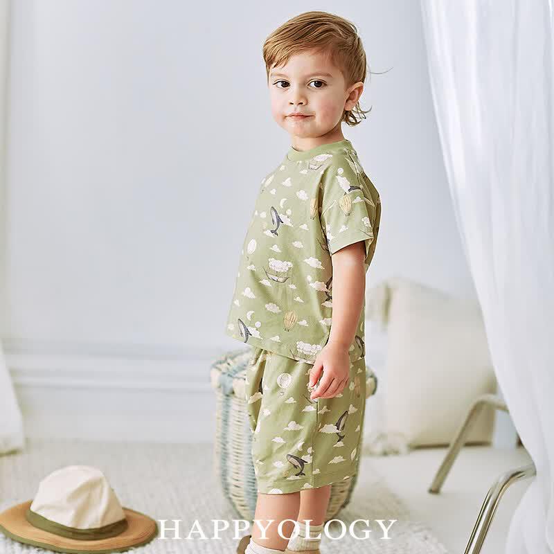 Happyology Kids' Full-Print Cotton Knit Summer Shorts