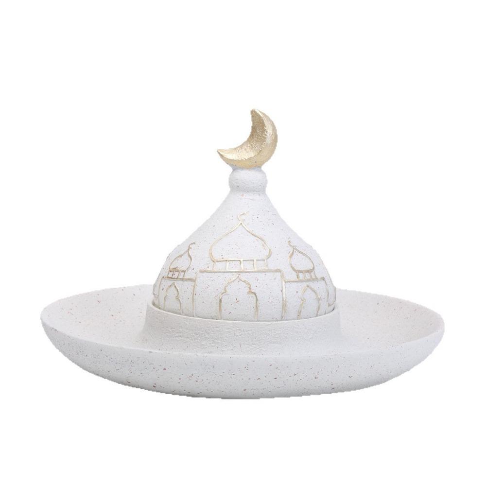 Resin Castle Figurine Storage Box Handmade Decorative Food Serving Tray Middle Eastern Style Ramadan Ornaments for Living Room