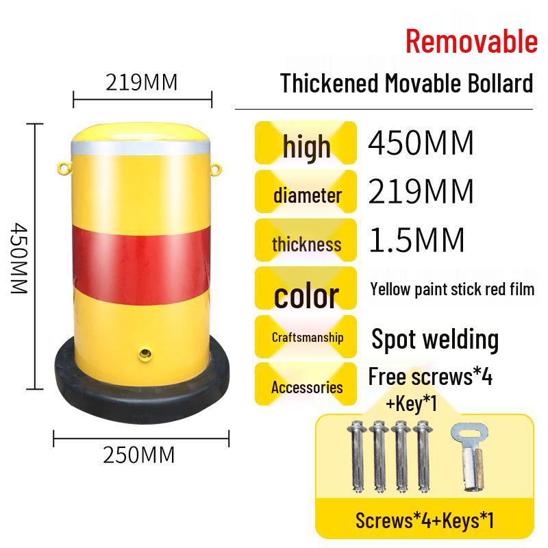 Reflective Steel Anti-Collision Parking Post with Lock
