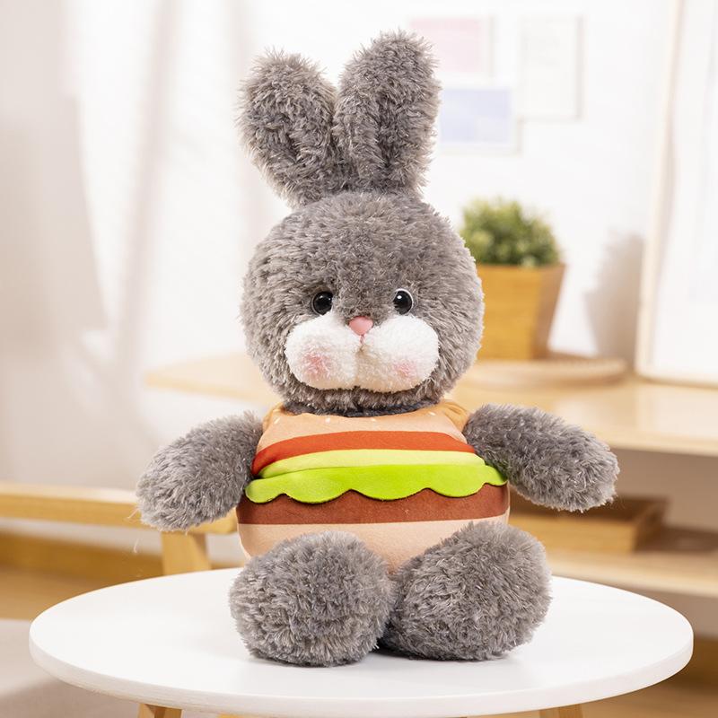 

Hamburg Bread Rabbit Plush Toy Cross Dressing Filling Doll Girl Gift Pillow Gray Hamburg,35cm/13.78in