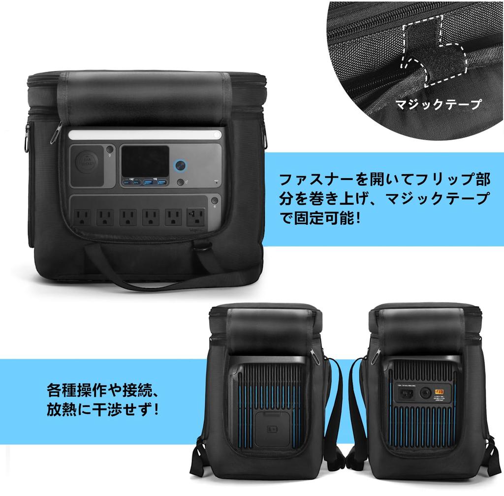 SHEAWA Case for Anker Solix C1000, Heavy-Duty Nylon Storage Bag, Shockproof, and Compatible with Cables and Accessories