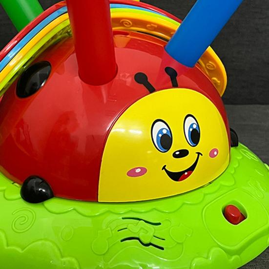 Jump And Toss Toy 2-in-1 Musical Jumping Toy Indoor Outdoor Games Ring-Toss