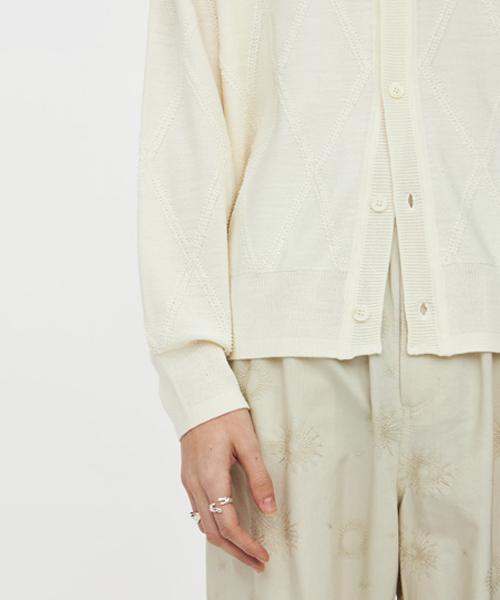 YOUTH Fringe Knit Collar Cardigan - Ivory