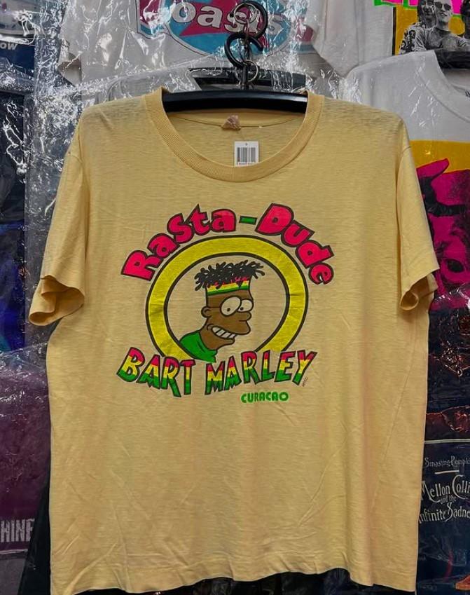 Yellow Haze 90’s Bart Simpson Single Stitch T Shirt Rasta Bart REPRINT Size S-4 XXL