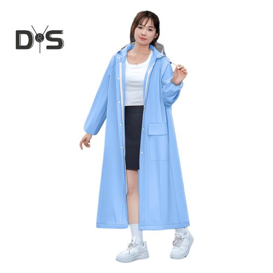 Impermeable con capucha Impermeable EVA Cierre de cremallera con botones Reutilizable Adultos Ultraligero Impermeable Grueso Portátil Exterior Viaje Chaqueta de lluvia Poncho Ropa de lluvia