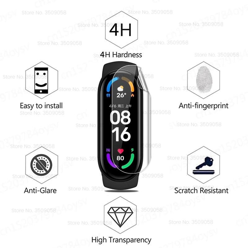 Hydrogel Film For Xiaomi Mi Band 7 6 5 4 3 Band6 MiBand6 9D Curved Protective Film Xiomi MiBand 6 Smart Wristband Not Glass