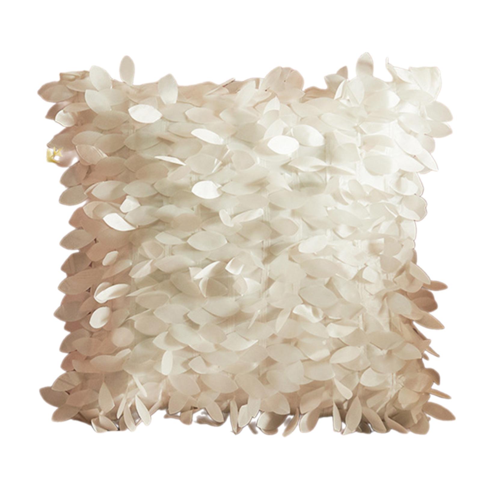 3D Наволочка с листом Мягкая шелковая ткань Чехол для подушки 42x42см Декоративные наволочки для дивана и софы в гостиной бежевый 870₽