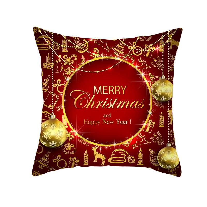 Red Series Christmas Pillow Covers for Home Use, Peach Skin Pillow Covers, Sofa Cushion Covers