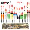 FTK Fishing Floats Set 20pcs Buoy Bobber Floats Fluctuate Mix Size Color Float Buoy for Fishing Accessories
