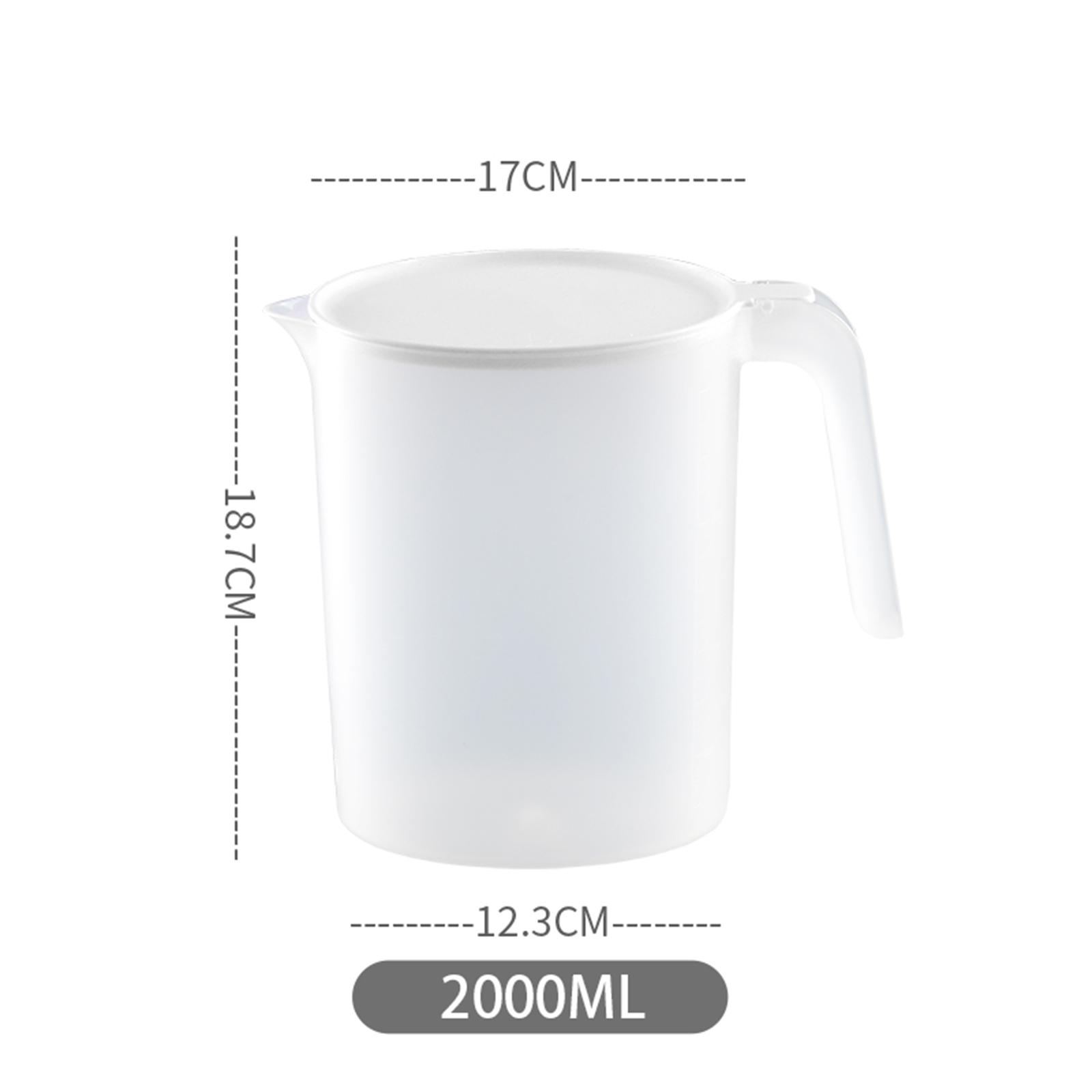 

2.0 Liter Water Jug Pitcher with Scale Easy to Fill Mix Drinks Container Heat Resistant Water Jar with Lid Tea Kettle for Picnic білий