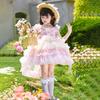Lolita Girls' Princess Dress Summer New Flower Fairy Dress Children's Super Fairy Monet Garden Birthday Dress