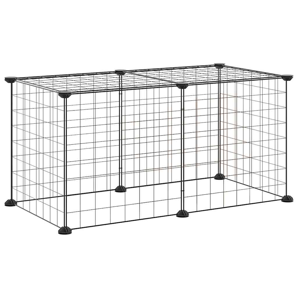 8 Piece Pet Cage Black 35 X 35 Cm Steel