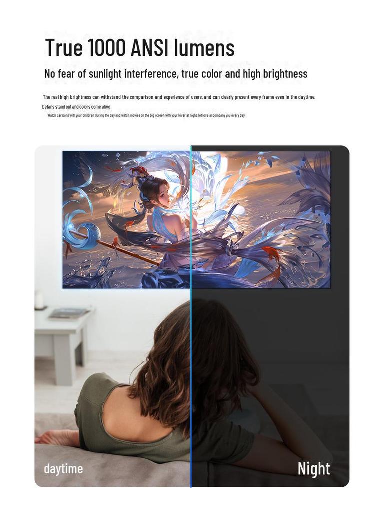 2025 Ultra-Clear 4K Auto-Focus Projector for Home Theater and Bedroom