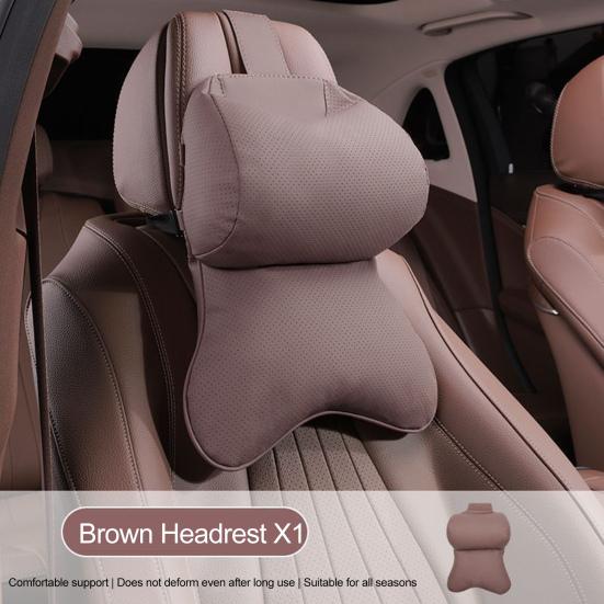 Car Neck Pillow Ergonomic Breathable Car Headrest Neck Cushion with Elastic Strap Adjustable Cervical Support Pillow for Neck Pain Relief