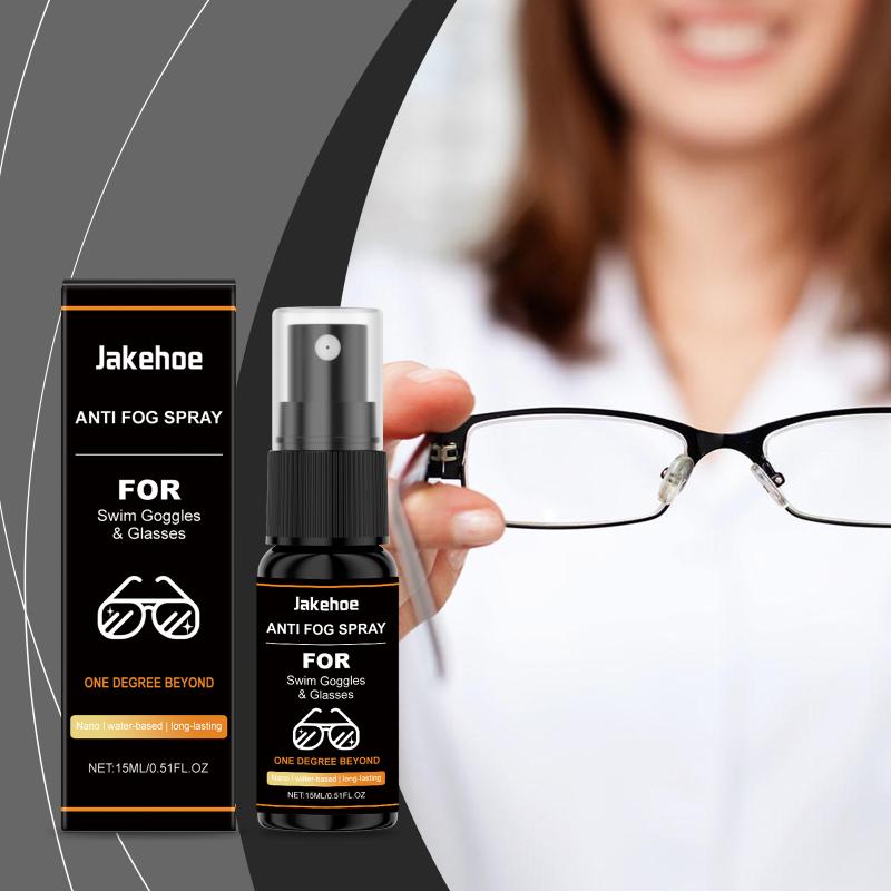 Jakehoe Anti Fog Spray For Glasses Streak Free Clean Clarity Lens Fogging Preventer Travel Size Compatible With All Len Type15Ml