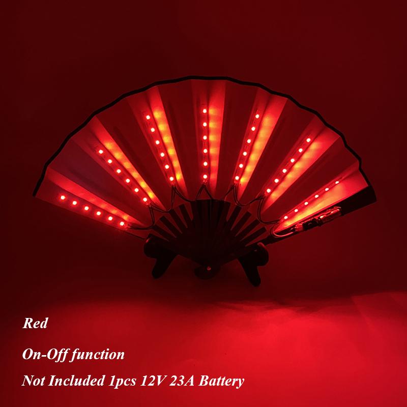 10 Inch Ventilator Huwelijksgeschenken 7 Kleuren om te Kiezen Bar Club Gloeiende LED Ventilatoren Lichtgevende Vouwbare Handventilator Volwassen Vakantiefeest Benodigdheden