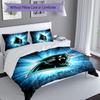 3-teiliges Carolina Panthers Bettwäsche-Set, Enthält 1 Bettbezug und 2 Kissenbezüge, Hautfreundlicher & Bequemer Stoff, Geeignete Bettwäsche-Sets