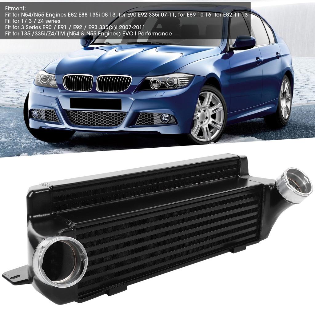 Front Mount Turbo Intercooler 3.14in Inlet Outlet Aluminum Fit for N54/N55 Engines E82 E88 135i