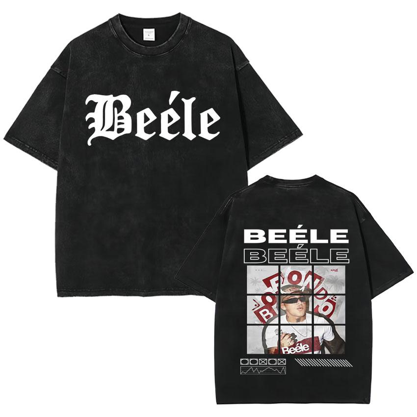 Rapper Beele Harajuku Album Vintage Washed Fashion TShirt Mens Oversized Tee Shirt Cozy Crewneck Short Sleeve T Shirt Fans Gift