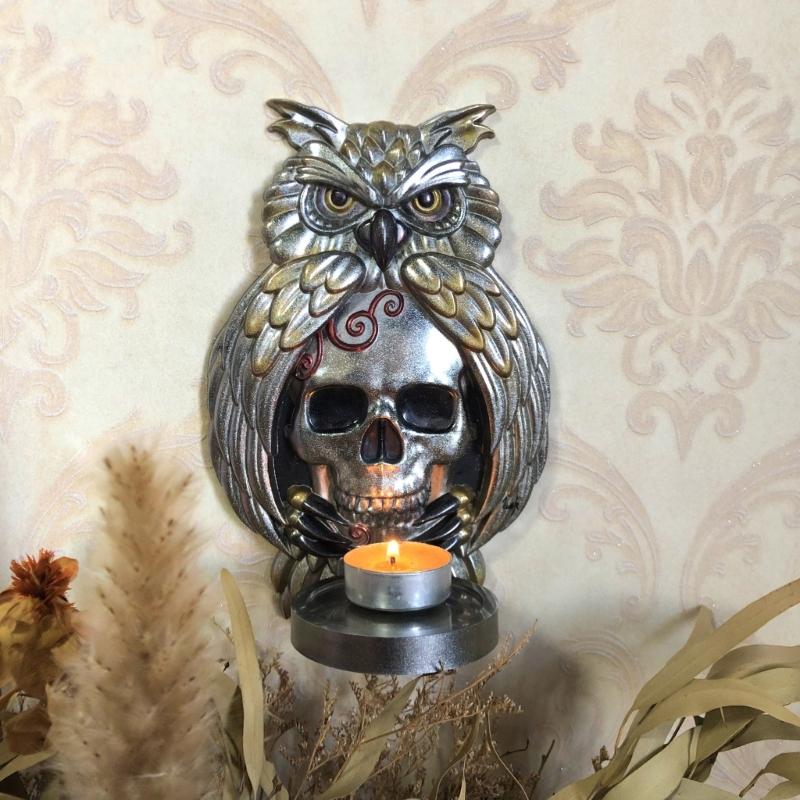 Stampi Portacandele Gufo e Teschio Creativi Decorazione Murale Silicone Stampo Porta Candela per Realizzazione Fai da Te Portacandele