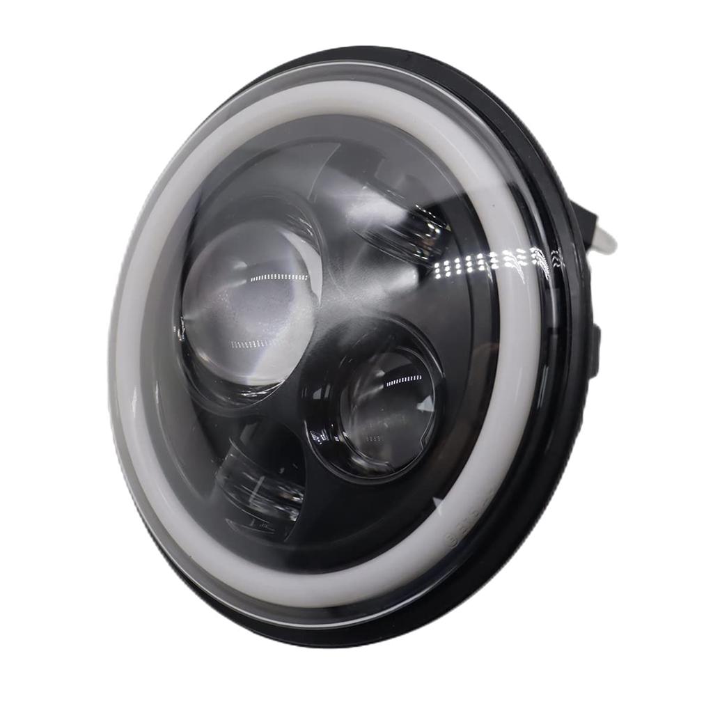 SZYUMO 7" Round LED Motorcycle Headlight 40 Watt High/Low Beam White (Amber) DRL for Halo Ring Square Touring Softail