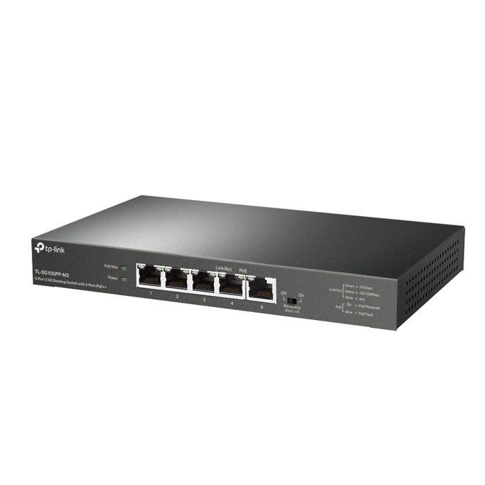 Switch TP-LINK TL-SG105PP-M2 - 5 Ports Gigabit Ethernet Unmanaged with PoE Power Supply