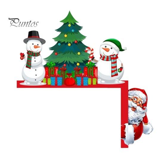 Decorare Colț Usa de Crăciun Topper, Panou din Lemn, Om de Zăpadă Moș Crăciun Omuleț de Ghimbir Pom de Crăciun Panou Cadru Om Decor pentru Casă Petrecere de Sărbători Toppere Decorative