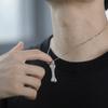 New Creative Bone Pendant Necklace Hip Hop Iced Out Micro Pave Cubic Zirconia Jewelry Party Gift Fashion Jewelry Pendants Charms