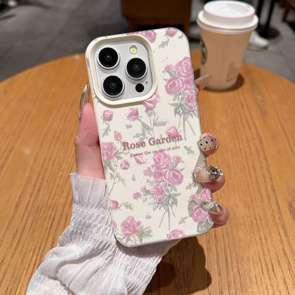 Soft Floral Pattern Phone Case For Iphone 17 17E 16E 13 Plus 15 Pro Max 14 16 11 12 Reinforced Corner Anti-Drop Shell Coque