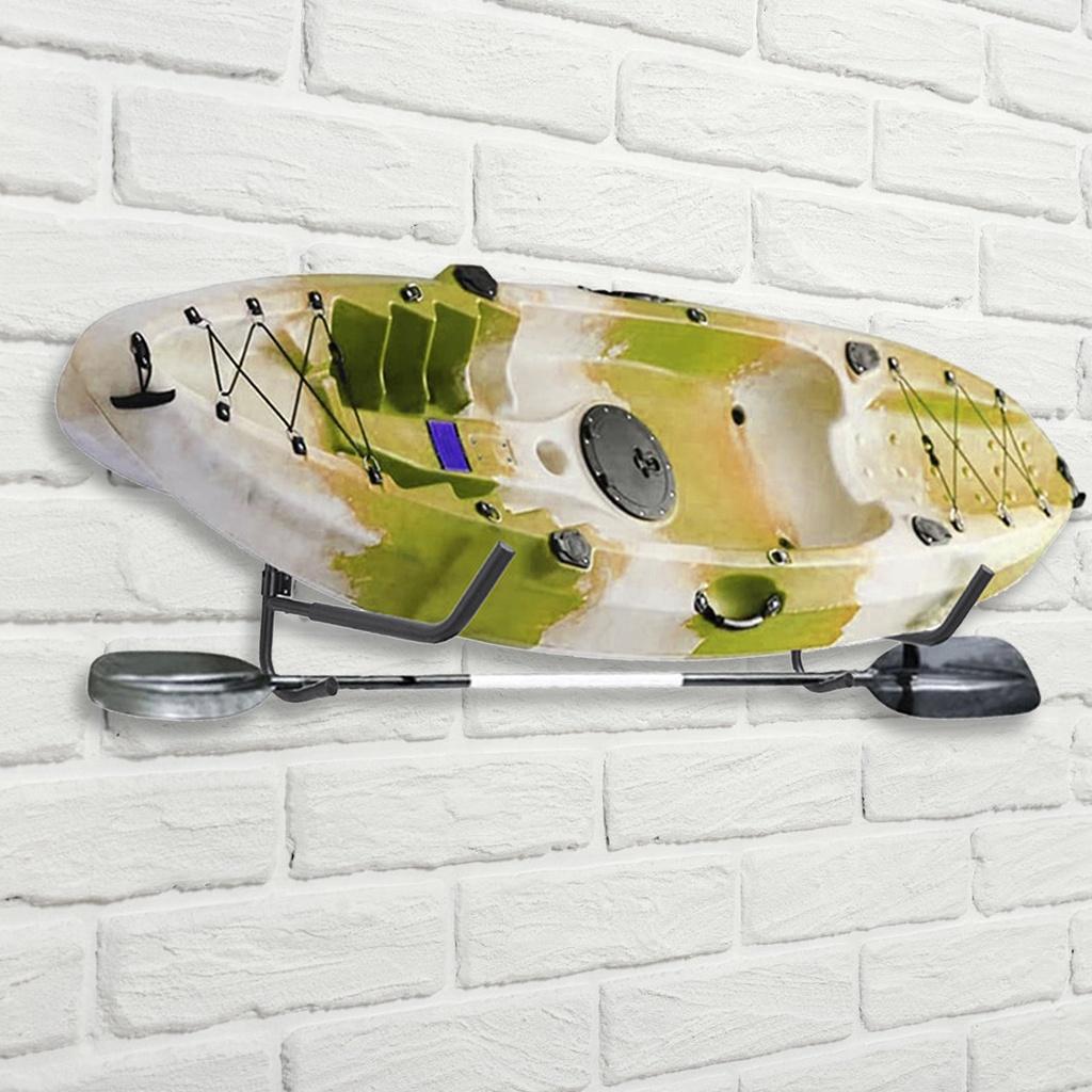 Sammenleggbare Kraftige Innendørs Kajakk Oppbevaringskroker Henger 90° Svingbar Veggmontert Verktøy Hengende Vugge Stativ for Kano Kajakk Surfebrett 2 stk