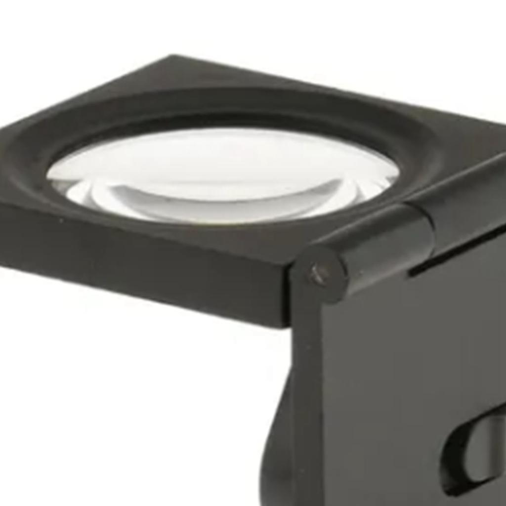 10X Metal Foldable Optical Magnifying Glass Desktop Magnifier Measurement Tools with Scale Lighting and Battery Black