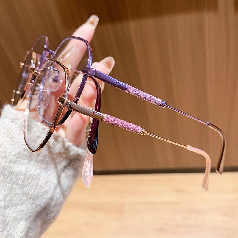 Delicate Sparkling Polygonal Photochromic Myopia Glasses Comfortable Durable High Definition High-quality Eyewear 0 To -4.0