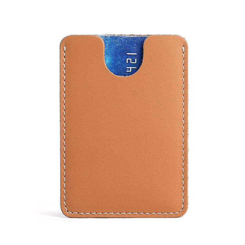 Men's and Women's Genuine Full Grain Leather Card Holder - Slim, Soft Protective Sleeve for Credit and Business Cards