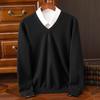 Men's Plus Size Knitwear: Autumn/Winter V-Neck Business Sweater